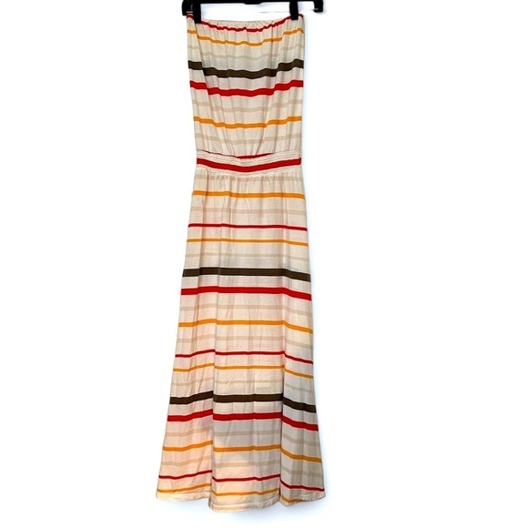 2/$30 Old Navy Midi- Maxi Strapless Dress Striped Cotton Modal SZ XS - Picture 1 of 11